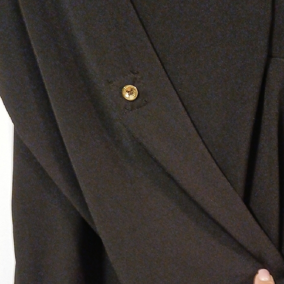 Susan Graver Black Blouse with Gold Zipper - Picture 4 of 7